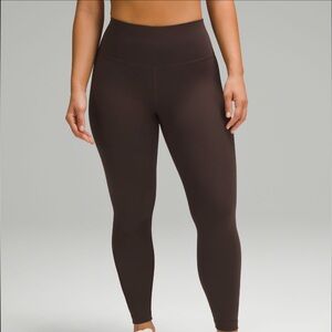Size 2, contour fit, Wunder Train high rise Lululemon leggings in espresso